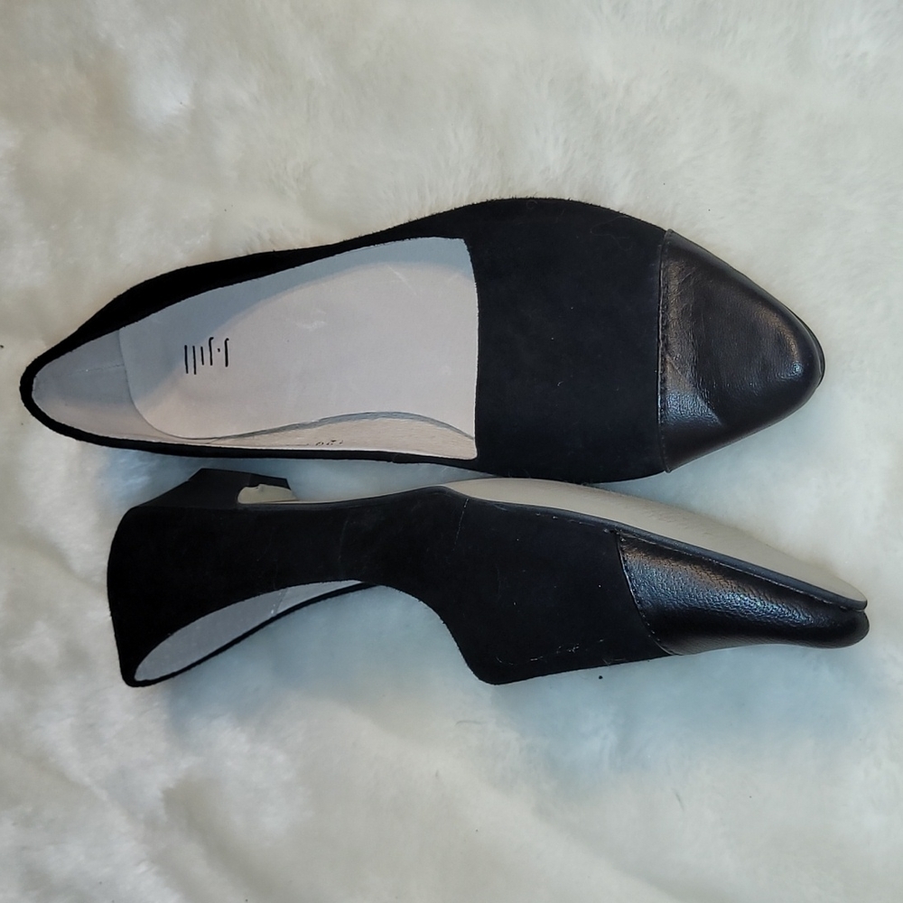 J-Jill cap pointed d'orsay suede leather pointed flat